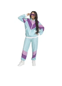Fun World Cool Blue 80's Track Suit Adult Costume XL - Picture 1 of 8