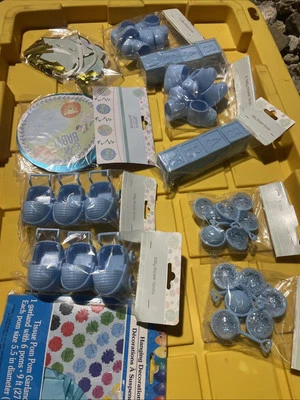 Lote de Favores y Decoraciones de Fiesta Baby Shower Boy / Paquete Azul #1100 Foto 1 de 4