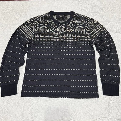 Camisa Doble RL RRL Ralph Lauren Doble Tejido Jacquard Henley Talla XL NUEVA SIN ETIQUETAS Foto 1 de 4