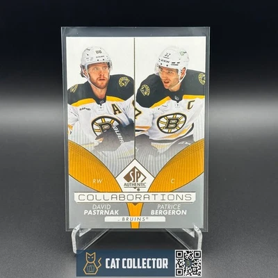 2022-23 UD SP Authentic DAVID PASTRNAK / PATRICE BERGERON #C-7 Collaborations - Image 1 of 4