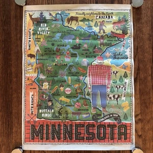 MINNESOTA Landmarks 25.5”x19.75” POSTER •2016 Patina• MN State Fair Sports +More - Picture 1 of 20