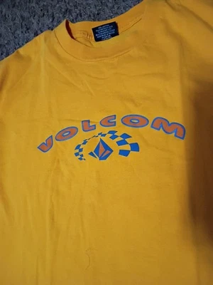 Vintage 90s Y2K Volcom Stone Long Sleeve  Tshirt Yellow Large - Image 1 of 4