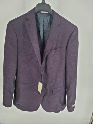 Blazer Alfani Para Hombres 38L Azul Marino Calce Ajustado Abrigo Deportivo Patrón Texturizado Chaqueta Formal Foto 1 de 4