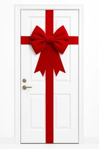 Fiocco Gigante per Porta Natale Rosso Decorazione Natalizia Ingresso Addobbi - Imagen 1 de 7