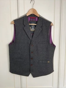 Gilet uomo Roba Bianca misto lana tweed casual formale taglia large grigio - Foto 1 di 13
