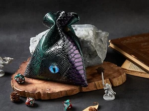 Bolsa de Dados Ojo de Dragón | Plata Verde Púrpura | Bolsa de Alta Calidad | Juego de Dados DnD - Imagen 1 de 4