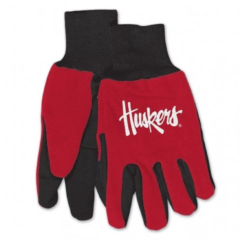 Nebraska Cornhuskers Two Tone Gloves - Adult Size [NEW] NCAA Work Glove Cold - Image 1 of 1