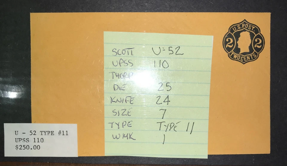 1863-64 US Sc. #U-52 TYPE 11 BLACK ON ORANGE - Image 1 of 3