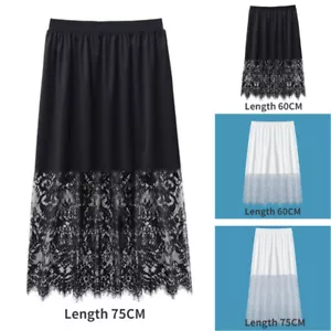 Damen Blumen Spitze Halber Slip Unter Kleider Rock Safety Unterrock Casual Chic - Bild 1 von 14