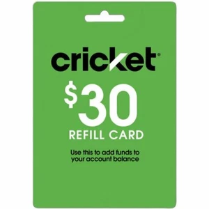 CRIKECT WIRELESS $30 REFILL CARD FOR PREPAID SERVICE FAST DIRECT REFILL - Picture 1 of 2