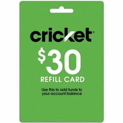 CRIKECT WIRELESS $30 REFILL CARD FOR PREPAID SERVICE FAST DIRECT REFILL - Image 1 of 2