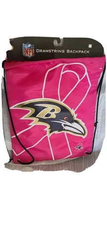 Pink Baltimore Ravens NFL Forever Collectibles Breast Cancer Drawstring Bag NWT Cover