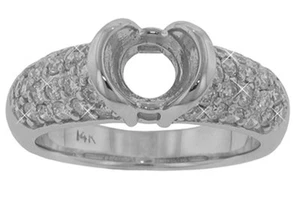 1.50 Ct. TW Prong Set Round Cut Diamond Half Bezel Engagement Semi Mounting 18kt - Bild 1 von 6