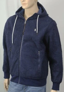 Polo Ralph Lauren Retro Pile Sherpa Fleece Navy Hoodie Full Zip Jacket NWT $198 - Picture 1 of 1