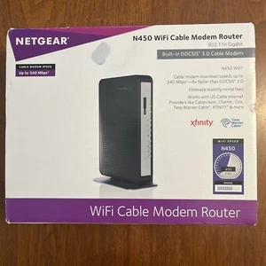 Netgear N450 340 Mbps 4-Port 10/100 Wireless N Router (N450-100NAS) - Picture 1 of 7