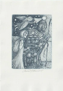 Original Vintage Radieren Kunstdruck von KHUNOVA ANNA / Tschechisch - Bild 1 von 1