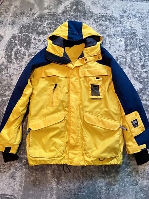 Yellow Volcom Snow Jacket Coat V-Line Science “Let The Kids Ride Free” Small - Image 1 of 4