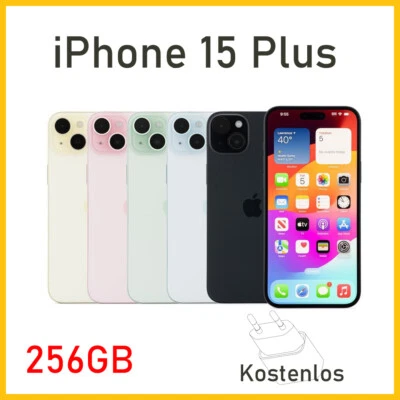 Apple iPhone 15 Plus 256GB 5G iOS Handys Ohne SIMLOCK Unlocked 6,7" Vodafone 1&1 - Bild 1 von 4