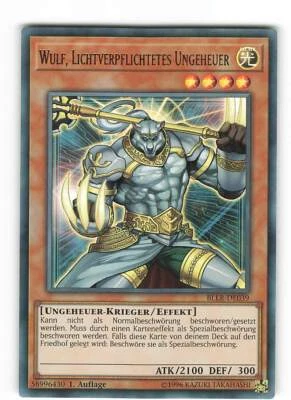 Yugioh WULF, LICHTVERPFLICHTETES UNGEHEUER , bllr-de039 Ultra Rare deutsch NM - Bild 1 von 2