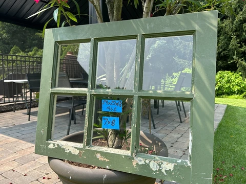 29 x 23 Vintage Window Sash Door Top old 6 Pane  Frame 1942 Cover
