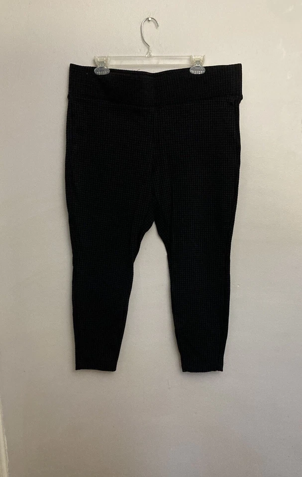 Leggings Torrid Gris Negro Cuadros 2 Tire en Banda Ancha Foto 1 de 4