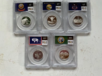 2007 S SILVER PROOF SET STATE QUARTERS PCGS PR69DCAM FLAG LABEL - Image 1 of 4