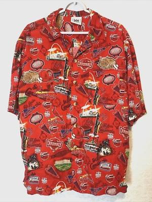 Camisa vintage Lee Sport St Louis Cardinals estilo hawaiano abotonada talla Foto 1 de 4