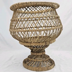 Rattan Korb Pflanzkorb Pflanzkübel Vintage Boho Mid Century Modern - Bild 1 von 14