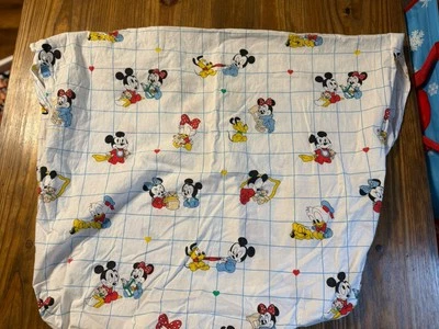 Sábana de cuna ajustada vintage Dundee Disney Babies Baby Mickey & Minnie Mouse 1984 Foto 1 de 4