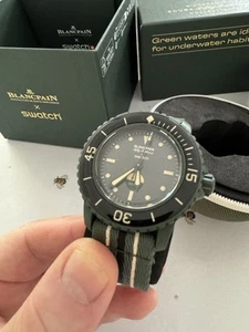 Swatch x Blancpain Fifty Fathoms GREEN ABYSS BRAND NEW BOXED UNWORN - NEW - Picture 1 of 10