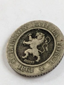 BELGIUM LEOPOLD I 1861 10 CENTIMES - Picture 1 of 2