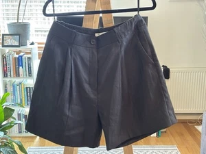 John Lewis Black Linen Shorts Size 10 - Picture 1 of 4