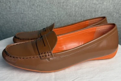 Mocasines Chaps Cerra Mocasines de Conducción Zapatos Sin Cordones Marrón Tostado Naranja Preppy 10 B Foto 1 de 4