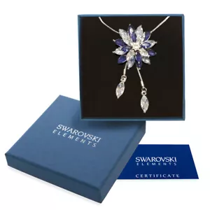 Swarovski Elements Original G4L Snow Star Crystals White Gold Women's Necklace - Picture 1 of 8