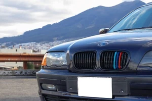Fit For 98-01 BMW E46 4D Sedan Front Grille Glossy Black w/ ///M Color 330i 320i - Bild 1 von 8