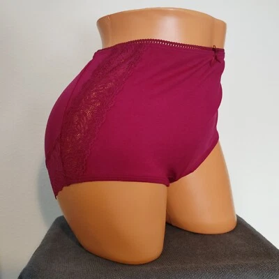 LANE BRYANT CACIQUE COTTON FULL BRIEF PANTIES 22/24 PLUS Raspberry Pink Red Wine - Image 1 of 4