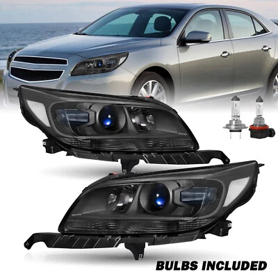 Faros halógenos para Chevrolet Malibu 2013-2015 2 piezas faros negros izquierda+derecha Foto 1 de 4
