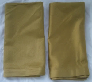 Crate & Barrel Solid Gold Sateen Napkins 20" x 20" Set of Two NEW - Picture 1 of 4