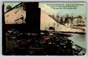 Desastre del puente Ashtabula - ferrocarril Lake Shore - matasellado 1913 - Imagen 1 de 3