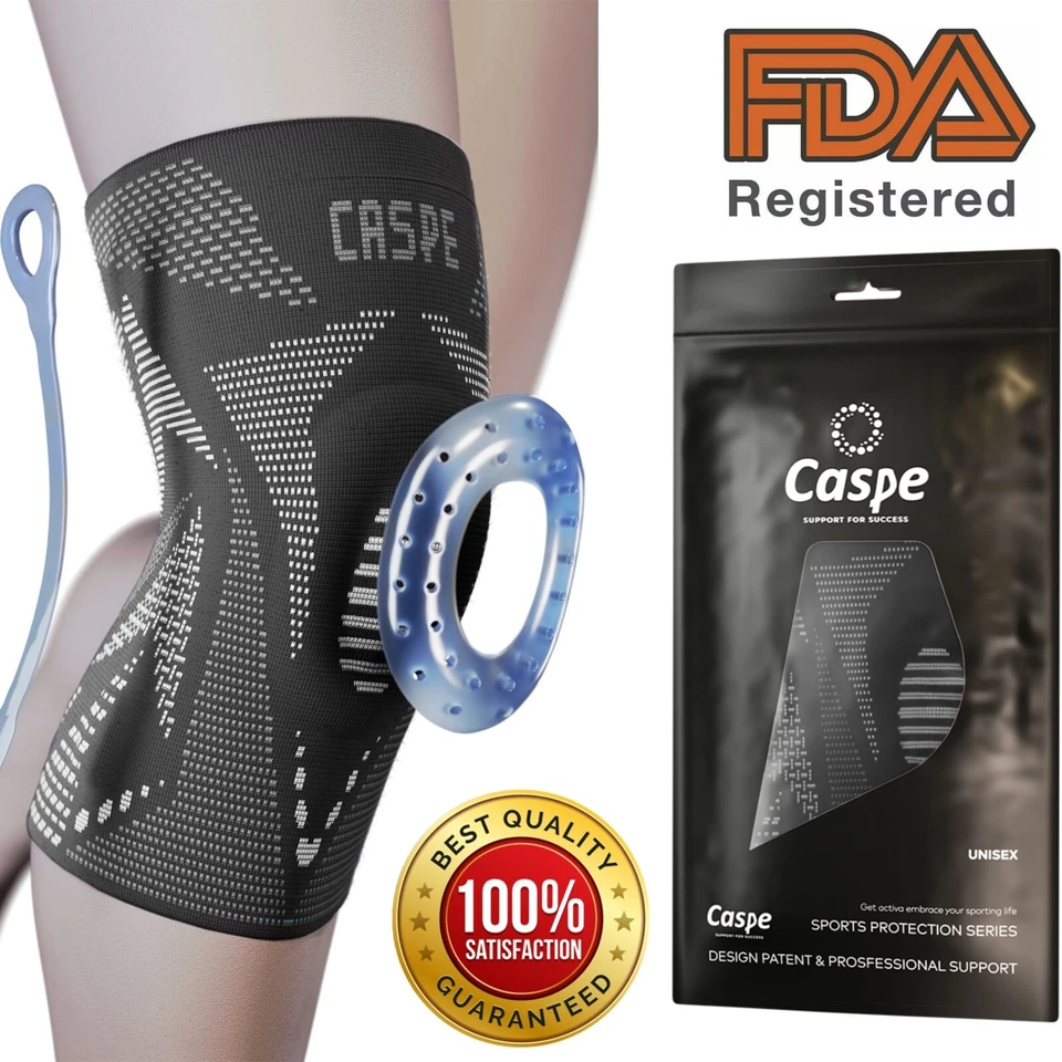 Soporte de compresión para manga de rodilla para gimnasio deportivo alivio del dolor articular artritis Foto 1 de 4