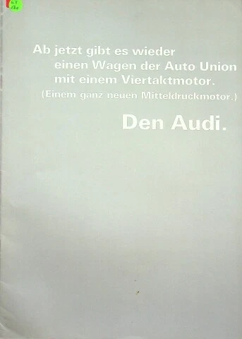 283799) Audi Brochure 196? - Image 1 of 1