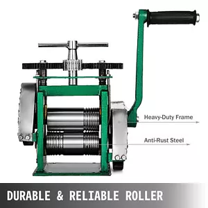 Manuelle Schmuckpresse Walzmühlenmaschine 85 mm Draht flaches Muster Blech USA - Bild 1 von 12