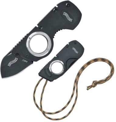 Walther Frame Folding Knife 1.5" 440C Stainless Steel Blade Metal Alloy Handle - Image 1 of 3