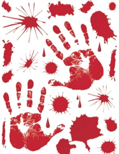 Utilería de terror gótico Dexter Psycho IMPRESIONES DE MANOS SANGRIENTAS SE AFERRA Decoraciones de Halloween - Imagen 1 de 3