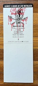 Metallica - Live S**t: Binge & Purge RARA tarjeta contenedor de cartón promocional '93 - Imagen 1 de 1
