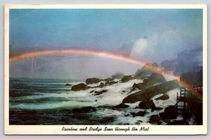 Postkarte Regenbogen und Brücke Blick durch den Nebel Niagarafälle New York - Bild 1 von 2