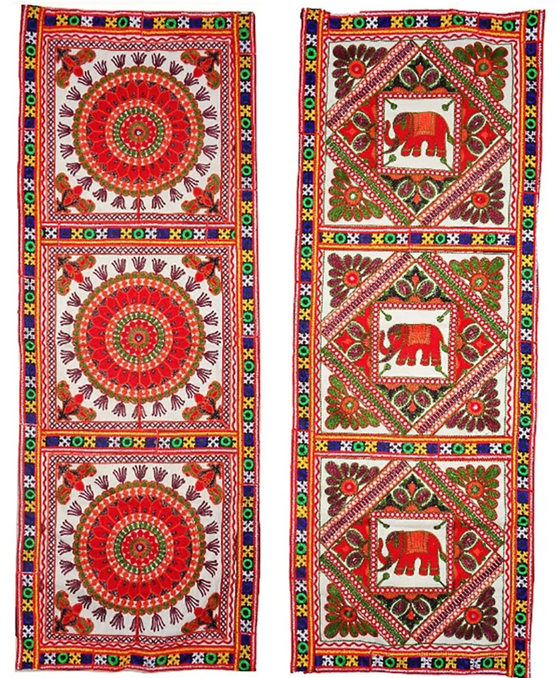 Suzani Tapiz de Pared Colgante de Pared Decoración Floral Elefante Kutch Bordado Foto 1 de 1