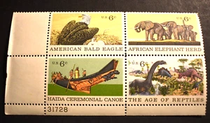 1969 US Stamps - Scott# 1387-1390 - Plate  Block - Natural History - MNH/VF - Picture 1 of 2