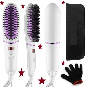 Cepillo alisador de pelo iónico portátil con pantalla LED y 5 ajustes de calor   - Imagen 1 de 4