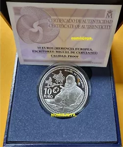ESPAÑA 10 EUROS PLATA AÑO 2013 X SERIE EUROPA ESCRITORES MIGUEL DE CERVANTES, - Foto 1 di 3
